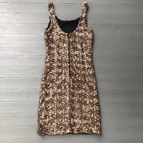 Laundry by Shelli Segal Allover Sequin Bodycon Dress Size 2 Gold Sleeveless - Picture 10 of 14